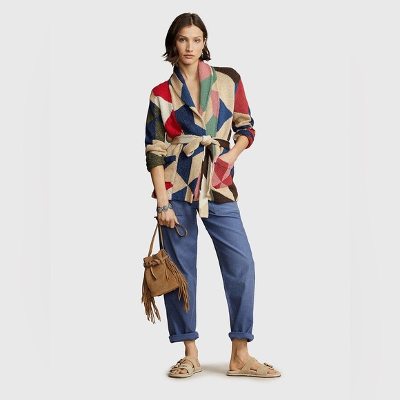 Ralph Lauren Pola Suede Leather Tan brown fringe Bag - Picture 2 of 12